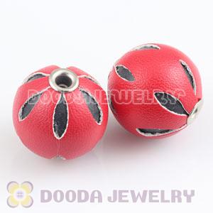 18mm Red Basketball Wives Leather Beads For Earrings Wholesale 