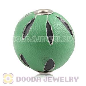18mm Green Basketball Wives Leather Beads For Earrings Wholesale 