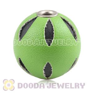 18mm Lime Basketball Wives Leather Beads For Earrings Wholesale 