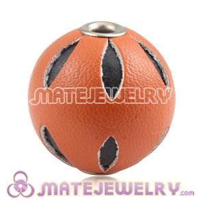 Wholesale 18mm Orange Basketball Wives Leather Beads For Earrings 