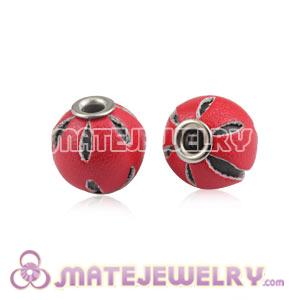 Wholesale 12mm Red Basketball Wives Leather Beads For Earrings 