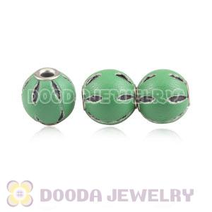 12mm Green Basketball Wives Leather Beads For Earrings Wholesale 