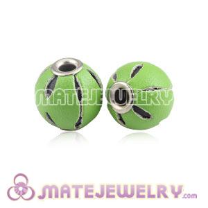 Wholesale 12mm Lime Basketball Wives Leather Beads For Earrings 