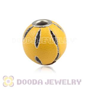 12mm Yellow Basketball Wives Leather Beads For Earrings Wholesale 