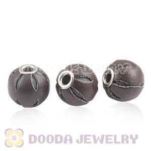 12mm Brown Basketball Wives Leather Beads For Earrings Wholesale 