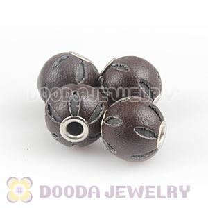 12mm Brown Basketball Wives Leather Beads For Earrings Wholesale 