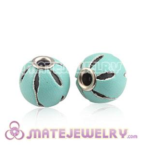 Wholesale 12mm Cyan Basketball Wives Leather Beads For Earrings 