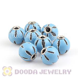 12mm Blue Basketball Wives Leather Beads For Earrings Wholesale 