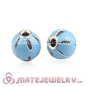 Wholesale 12mm Blue Basketball Wives Leather Beads For Earrings 
