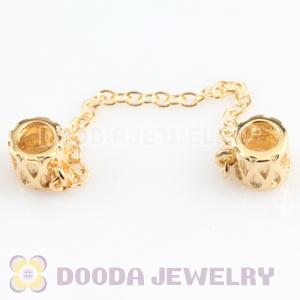 Gold Plated Silver Safety Chain fit European Style Bracelet