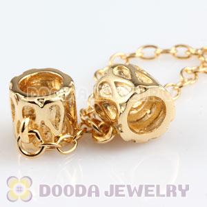 Gold Plated Silver Safety Chain fit European Style Bracelet