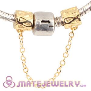 Gold Plated Silver European Style Safety Chain For Bracelets