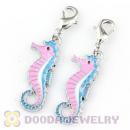 Platinum Plated Alloy Enamel European Jewelry Seahorse Charms Wholesale