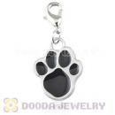 Platinum Plated Alloy Enamel European Jewelry Dog Paw Charms Wholesale