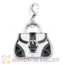 Platinum Plated Alloy Enamel European Jewelry Handbag Charms Wholesale