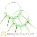 70mm Green Basketball Wives Spike Hoop Earrings Wholesale