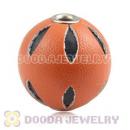 18mm Orange Basketball Wives Leather Beads For Earrings Wholesale