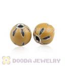 12mm Yellow Basketball Wives Leather Beads For Earrings Wholesale