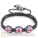 TresorBeads Macrame Bracelets With Crystal British Flag Beads And Hematite
