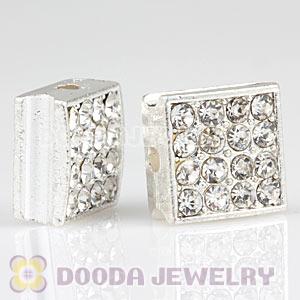 Pave Crystal Square Alloy Beads Wholesale