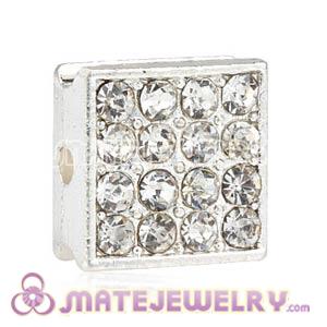 Wholesale Pave Crystal Square Alloy Beads 