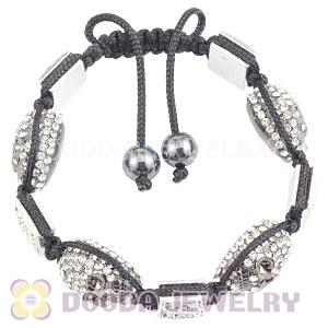 Handmade Pave Crystal Square Alloy Bracelets With Skull Bead