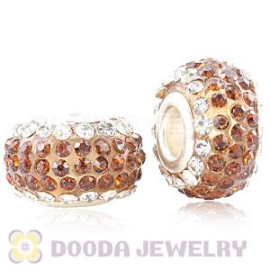 Wholesale European Pave Crystal Bead With Alloy Core