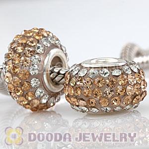 Wholesale European Pave Crystal Bead With Alloy Core