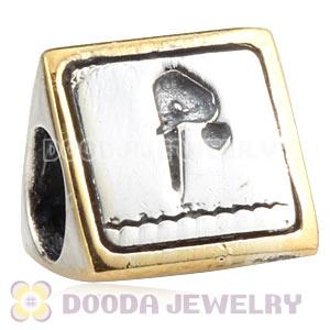 European Diving Beads London 2012 Olympics Gold Plated Silver Charms