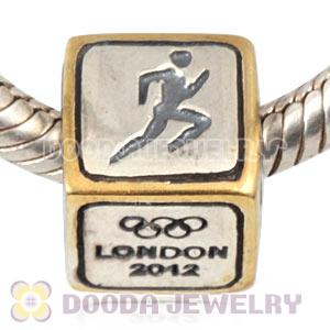 European Athletics Beads London 2012 Olympics Gold Plated Silver Charms