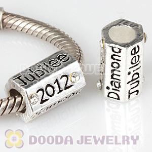 Wholesale Silver Plated European Jubilee Diamond 2012 Charm Beads