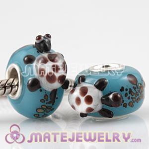 European Handmade Glass Turtle Surf Beads In 925 Silver Single Core