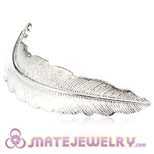 Wholesale Platinum Plated Feather Quill Beaded Accessory For Bracelet 