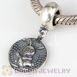 Sterling Silver Chinese Zodiac Rabbit Dangle Charm Bead Wholesale