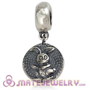 Sterling Silver Chinese Zodiac Rabbit Dangle Charm Bead Wholesale
