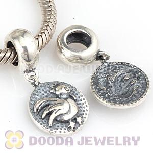 Sterling Silver Chinese Zodiac Rooster Dangle Charm Bead Wholesale