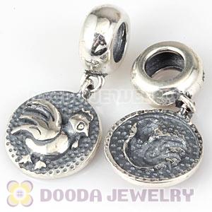 Sterling Silver Chinese Zodiac Rooster Dangle Charm Bead Wholesale