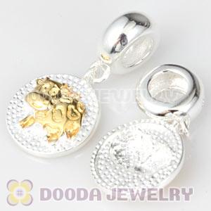 Gold Plated Sterling Silver Chinese Zodiac Ox Dangle Charm Bead Wholesale