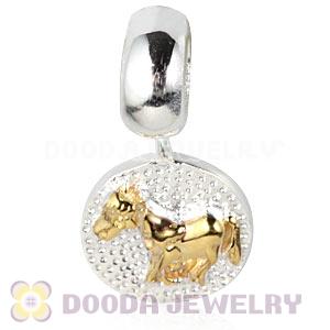 Sterling Silver Chinese Zodiac Horse Dangle Charm Bead Wholesale