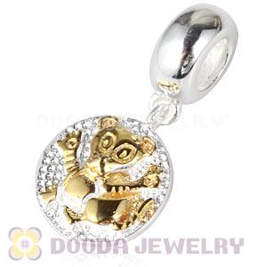 Gold Plated Sterling Silver Chinese Zodiac Tiger Dangle Charm Bead Wholesale