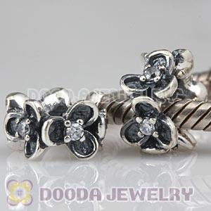 Antique Sterling Silver Wanda Garden Spacer Beads With Stones