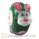 Handmade European Glass Rabbit CAROON Beads In 925 Silver Core Wholesale
