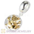 Gold Plated Sterling Silver Chinese Zodiac Tiger Dangle Charm Bead Wholesale