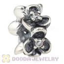 Antique Sterling Silver Wanda Garden Spacer Beads With Stones