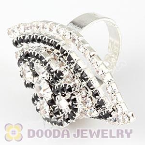 Wholesale Silver Plated Crystal Flower Ring For Women 