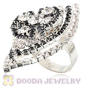 Wholesale Silver Plated Crystal Flower Ring For Women 
