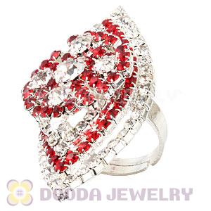 Wholesale Silver Plated Crystal Flower Ring For Women 