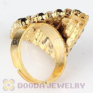 Wholesale Unisex Gold Plated White Crystal Diamond Ring  