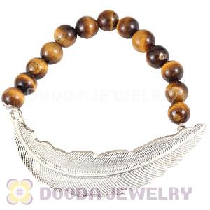 Tiger Eye Feather Beaded Bracelets Wholesale 