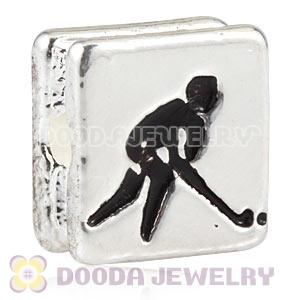 London 2012 Olympics Hockey Alloy Square Beads Wholesale